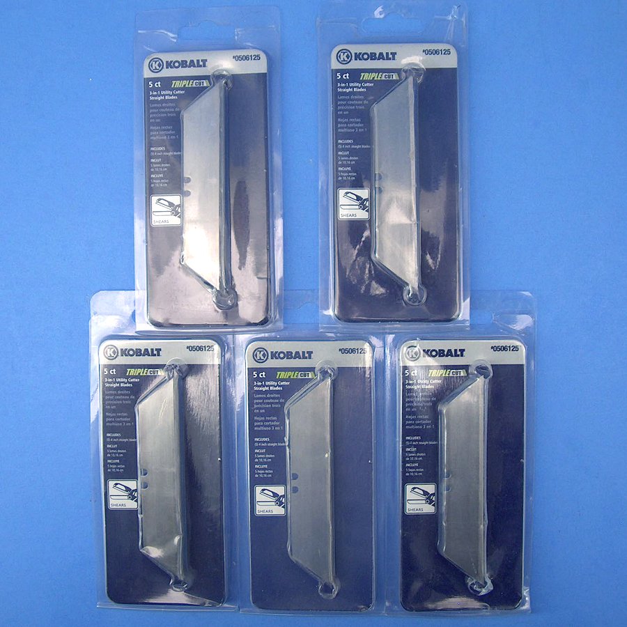 K408E Lot 5x5 Kobalt Triple Cut 3in1 Utility Cutter 4 Inch Straight